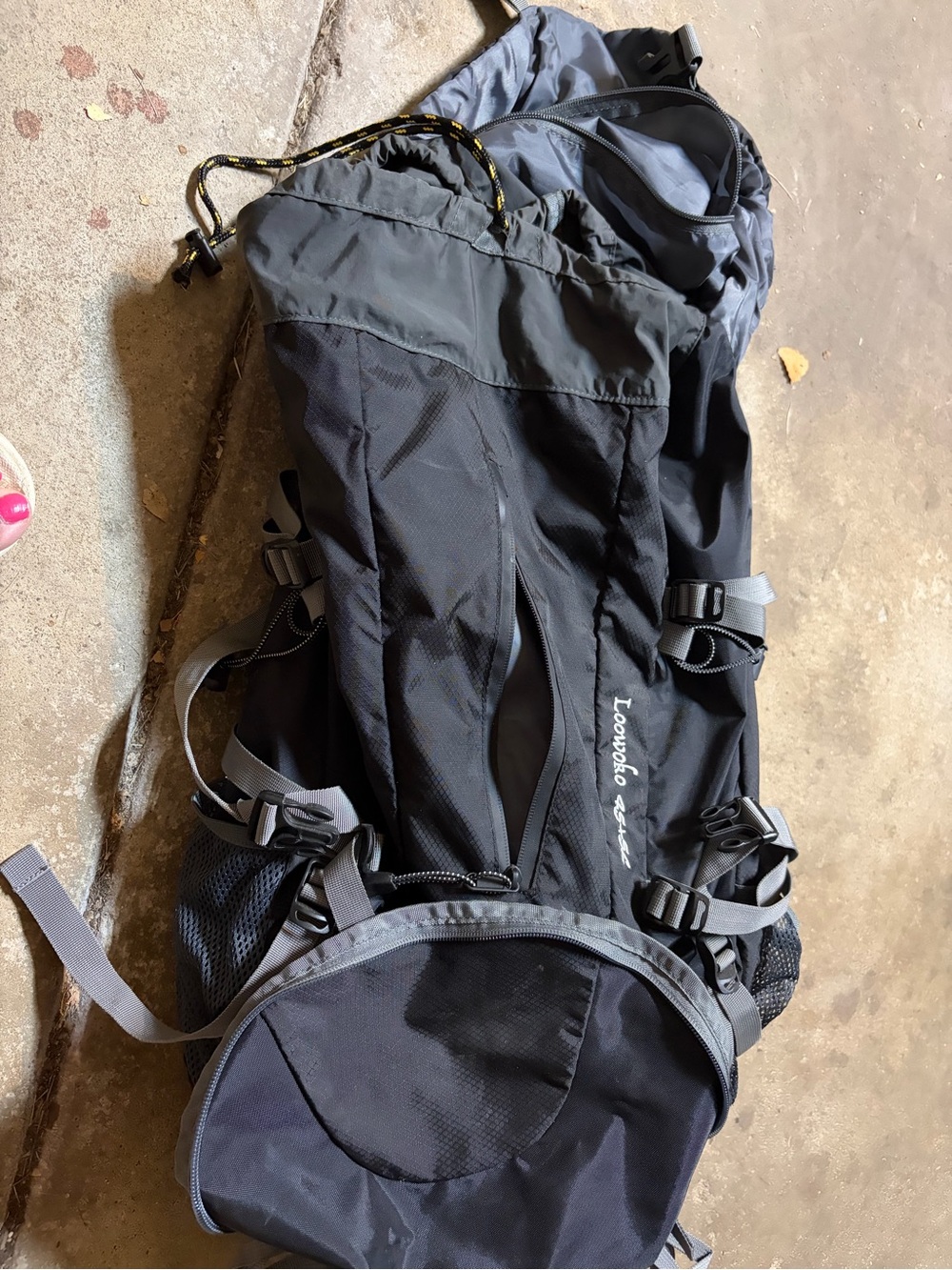 Black Outdoor Hiking Backpack with Multiple Straps